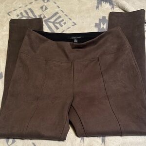 Andrew Marc Women's Brown Suede-Look Skinny Pants